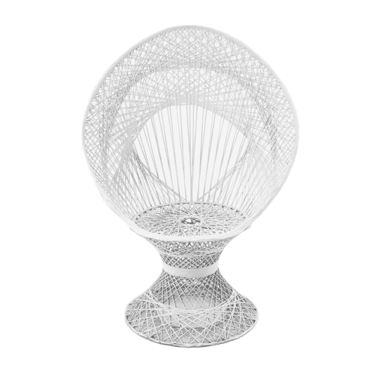 Vintage Peacock Chair - White (2) Vintage Peacock Chair - White (2)