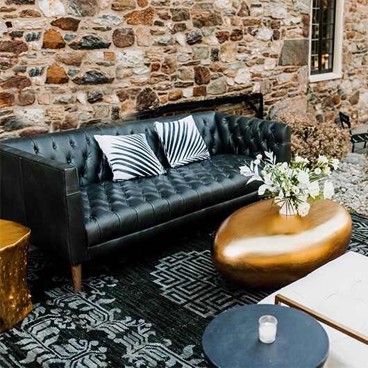 Cristobal Sofa - Washed Black | Vision Furniture Event Rentals