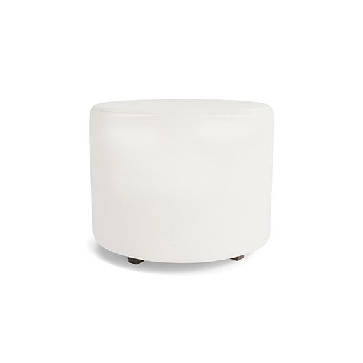 Popp Ottoman - White Patent Leather 22"