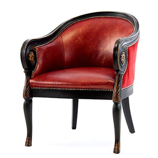 Vintage Red Leather Club Chair (4) Vintage Red Leather Club Chair (4)