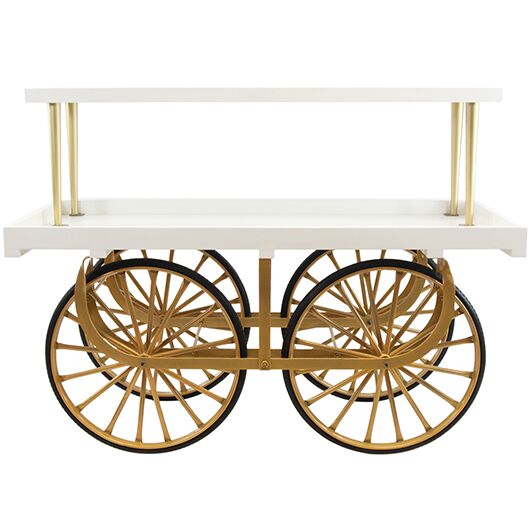 Bastille Cart With Shelf - White Bastille Cart With Shelf - White