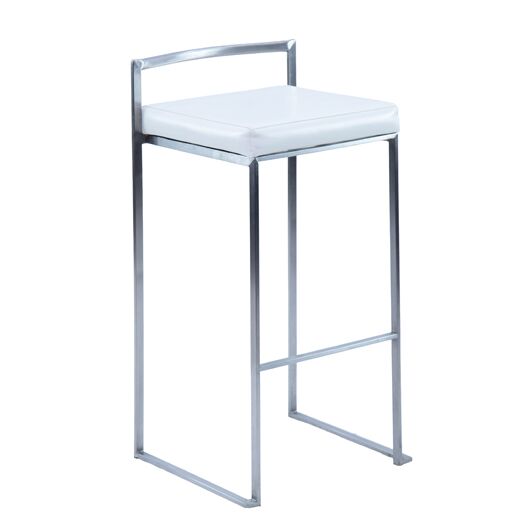 Silver Jasper Bar Stool - White