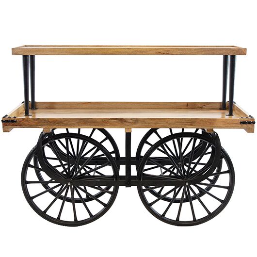 Bastille Cart with Shelf - Wood Bastille Cart with Shelf - Wood