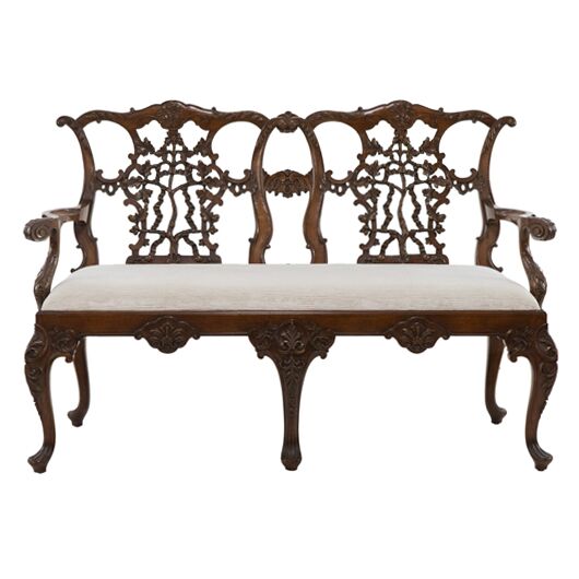 Vintage Irish Chippendale Loveseat 57" Vintage Irish Chippendale Loveseat 57"