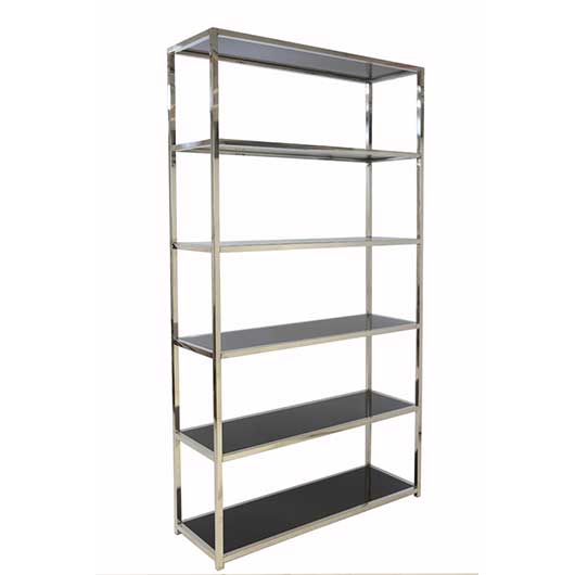 silver book case