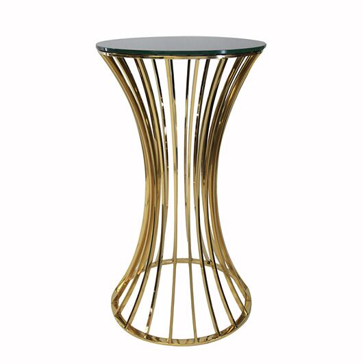 Black Top Dorsia Cocktail Table - Gold - 42"H Black Top Dorsia Cocktail Table - Gold - 42"H