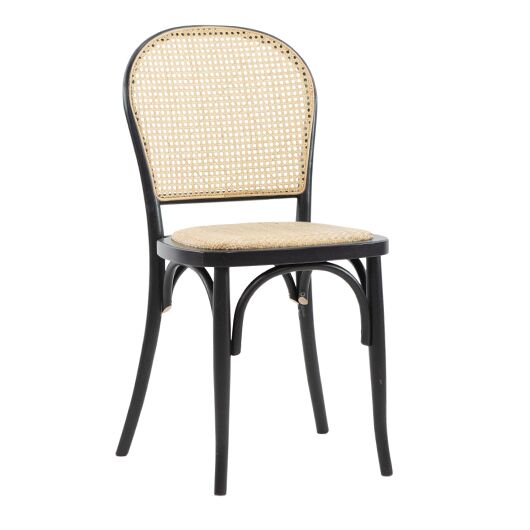 Modern Cane Chair - Black