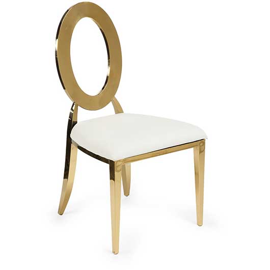 Gold Dorsia Chair - Off-White Seat