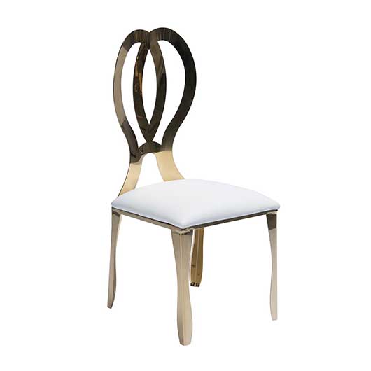 Gold Monarch Chairs - White Cushion