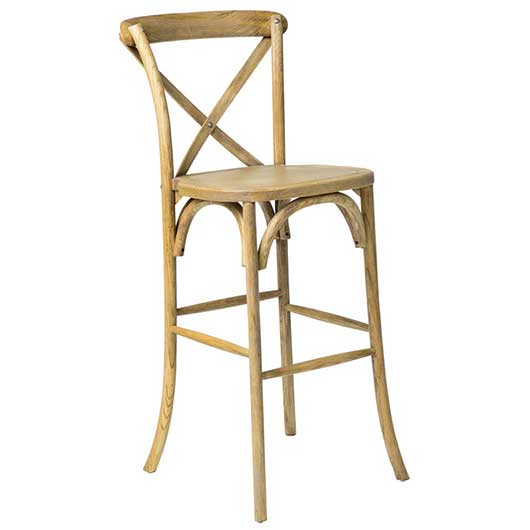 Natural Cross Back Bar Stool