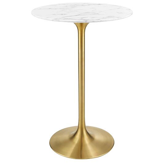 Tulip Table - Marble Top | Brass - 30"H