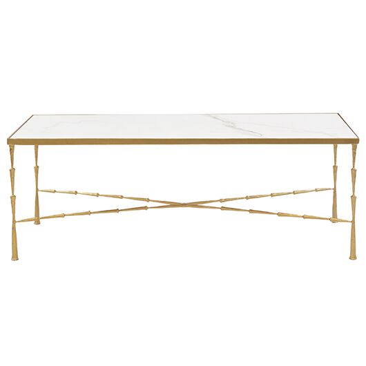 Delancey Marble Coffee Table - Brass