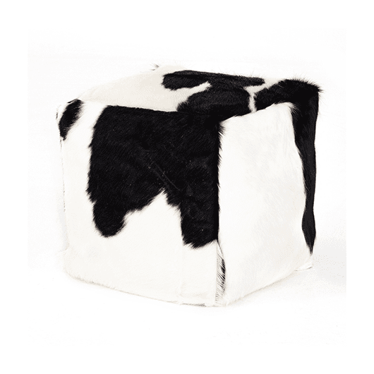Cow Hide Pouf Ottoman 18"