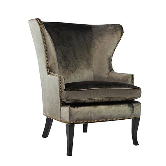 Wingback Chair - Sable Velvet