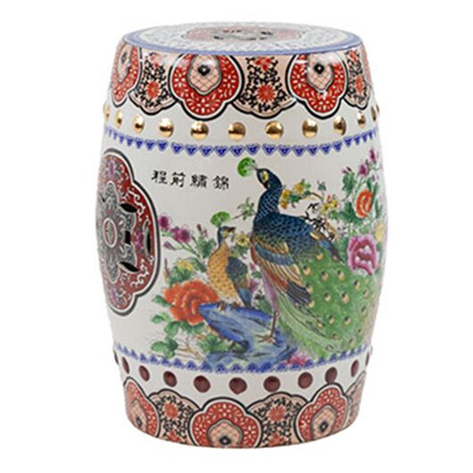 Vintage Peacock Garden Stool (6)