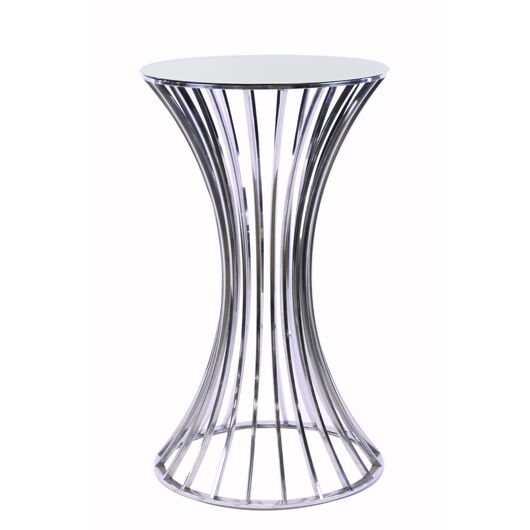 Mirror Top Dorsia Cocktail Table - Silver - 42"H