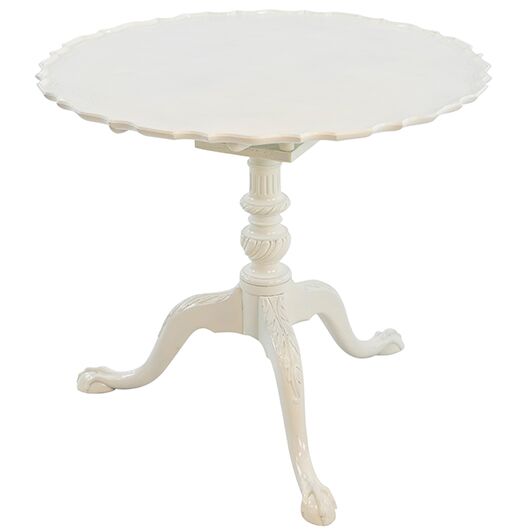 Vintage Pie Crust Table - White (1)