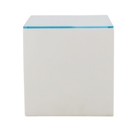 Display Cube Side Table + Clear Glass Top