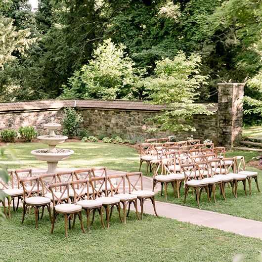 Walnut Cross Back Chair | Vision Furniture Event Rentals