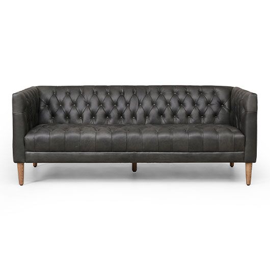 Cristobal Sofa - Washed Black Leather Cristobal Sofa - Washed Black Leather