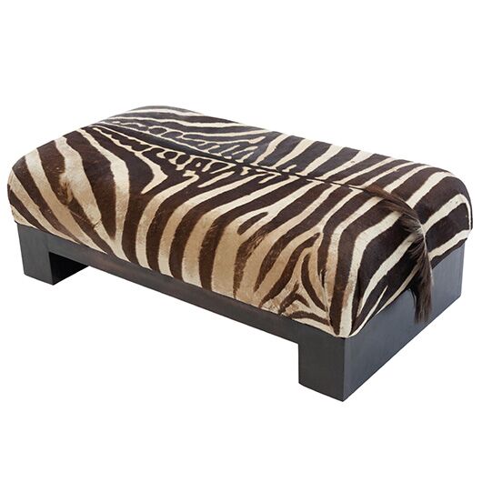 Vintage Zebra Ottoman 51" Vintage Zebra Ottoman 51"