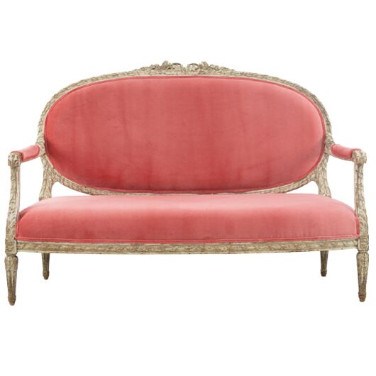 Chateau Sofa - Pink Velvet 64"