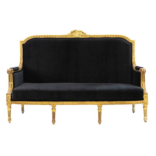 Antique Giltwood Sofa - Black 68"