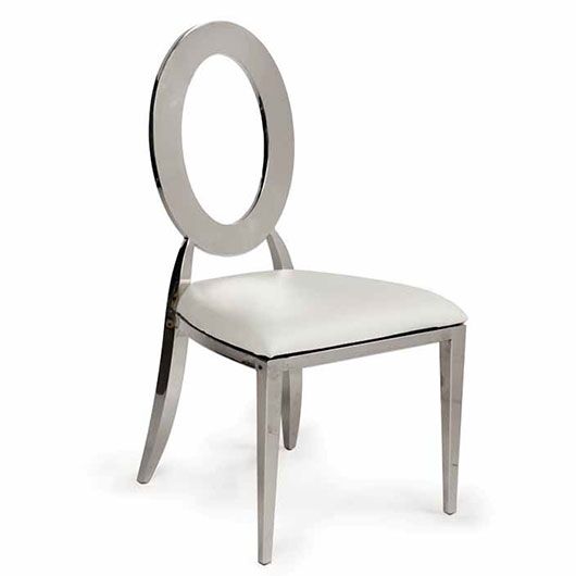 Silver Dorsia Chair - Off-White Seat Silver Dorsia Chair - Off-White Seat