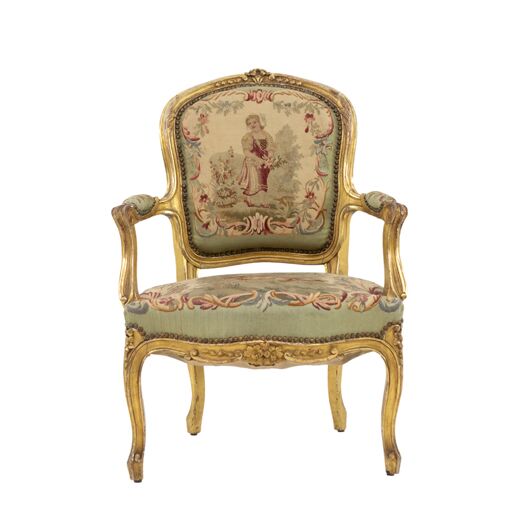 Antique Petite Tapestry Armchairs (4) Antique Petite Tapestry Armchairs (4)