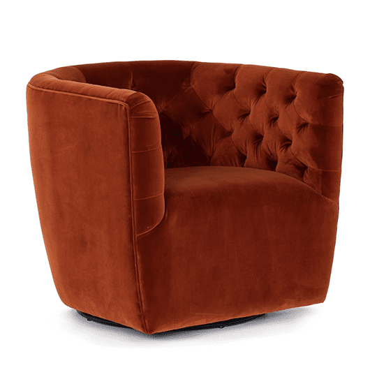 Halston Swivel Chair - Rust
