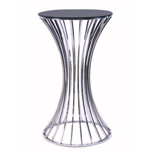 Black Top Dorsia Cocktail Table - Silver - 42"H