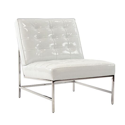Milan Chair - White Patent Leather | Silver Milan Chair - White Patent Leather | Silver