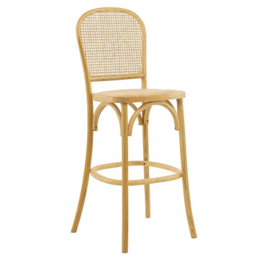 Modern Cane Back Bar Stool - Natural