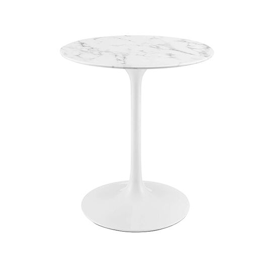 Tulip Table - White Marble Top | White - 30"H