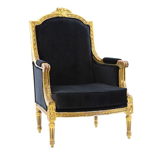Antique Giltwood Armchair - Black (2)